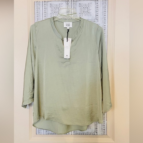 🍀NWT Oak&Olive Sz-L Light, Soft, Flowing Fabric- Beautiful Neutral Soft Green🍀 - Picture 3 of 16